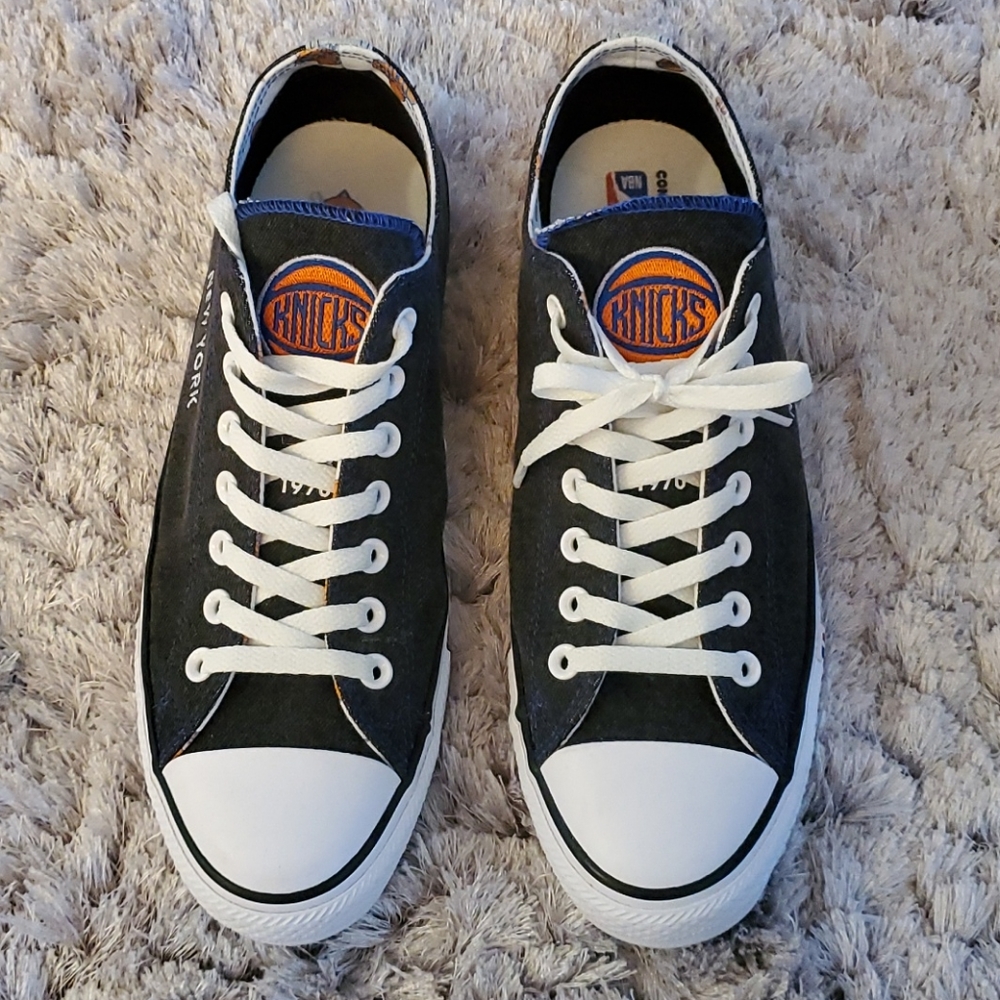 Custom Knicks Converse Denim Sneakers (Size 10)